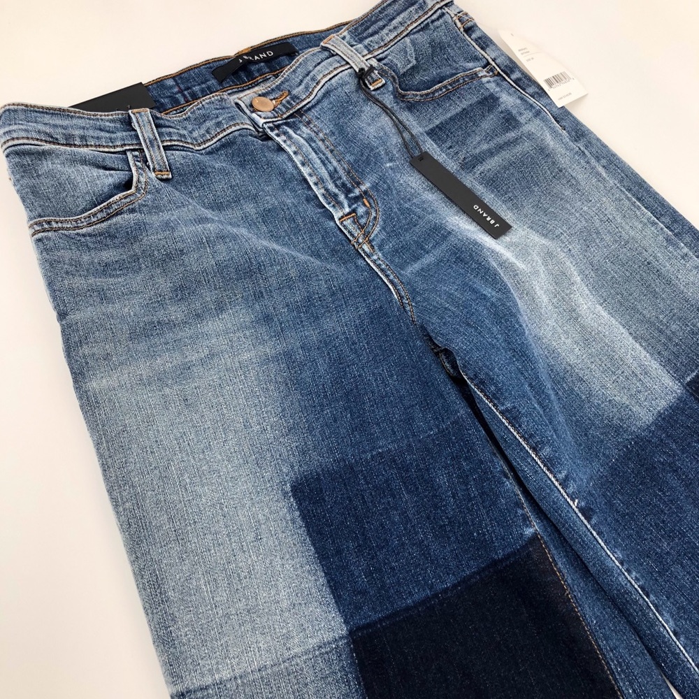 J BRAND Liza Mid Rise Crop Culotte Jeans Optimum - Picture 6 of 8